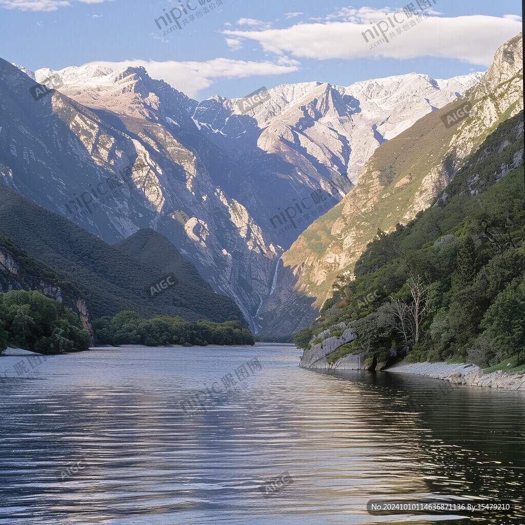 高山大河山峰河流