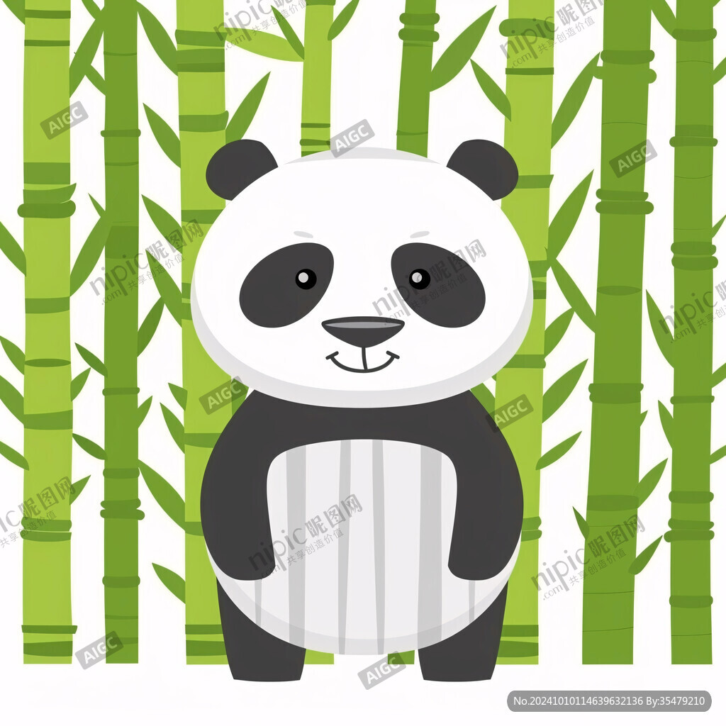 熊貓抱竹子插畫(huà)
