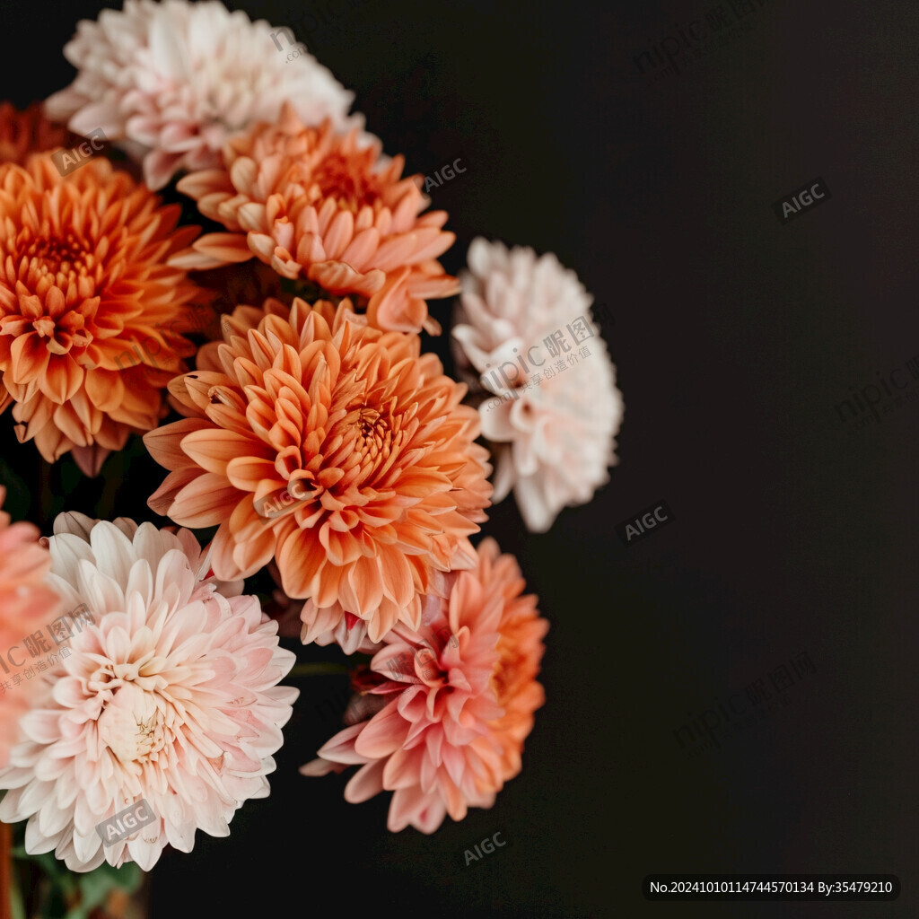 桔紅色菊花