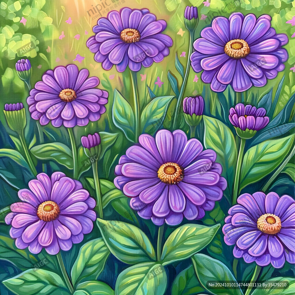 紫色花朵插畫(huà)