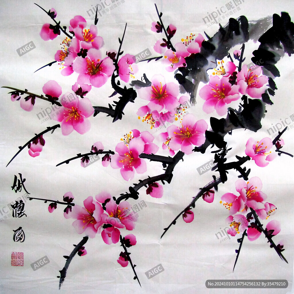 白梅風(fēng)水畫