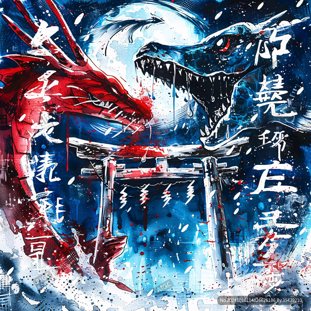 巨齒鯊插畫