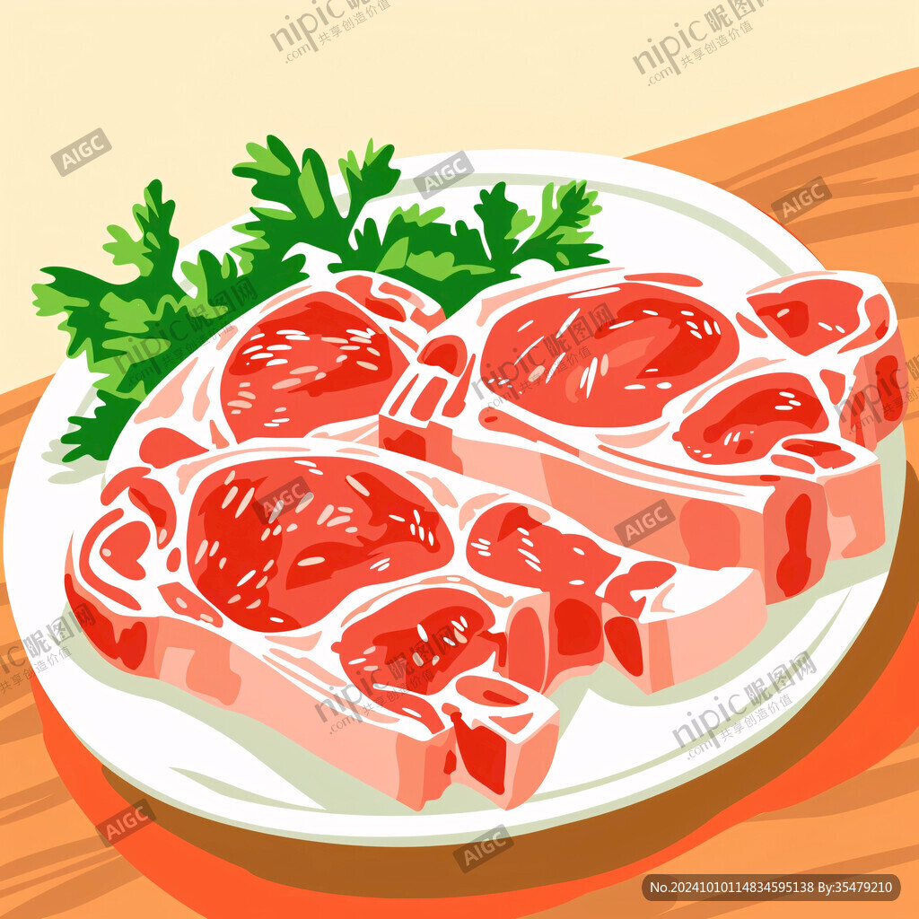 手繪一盤肉