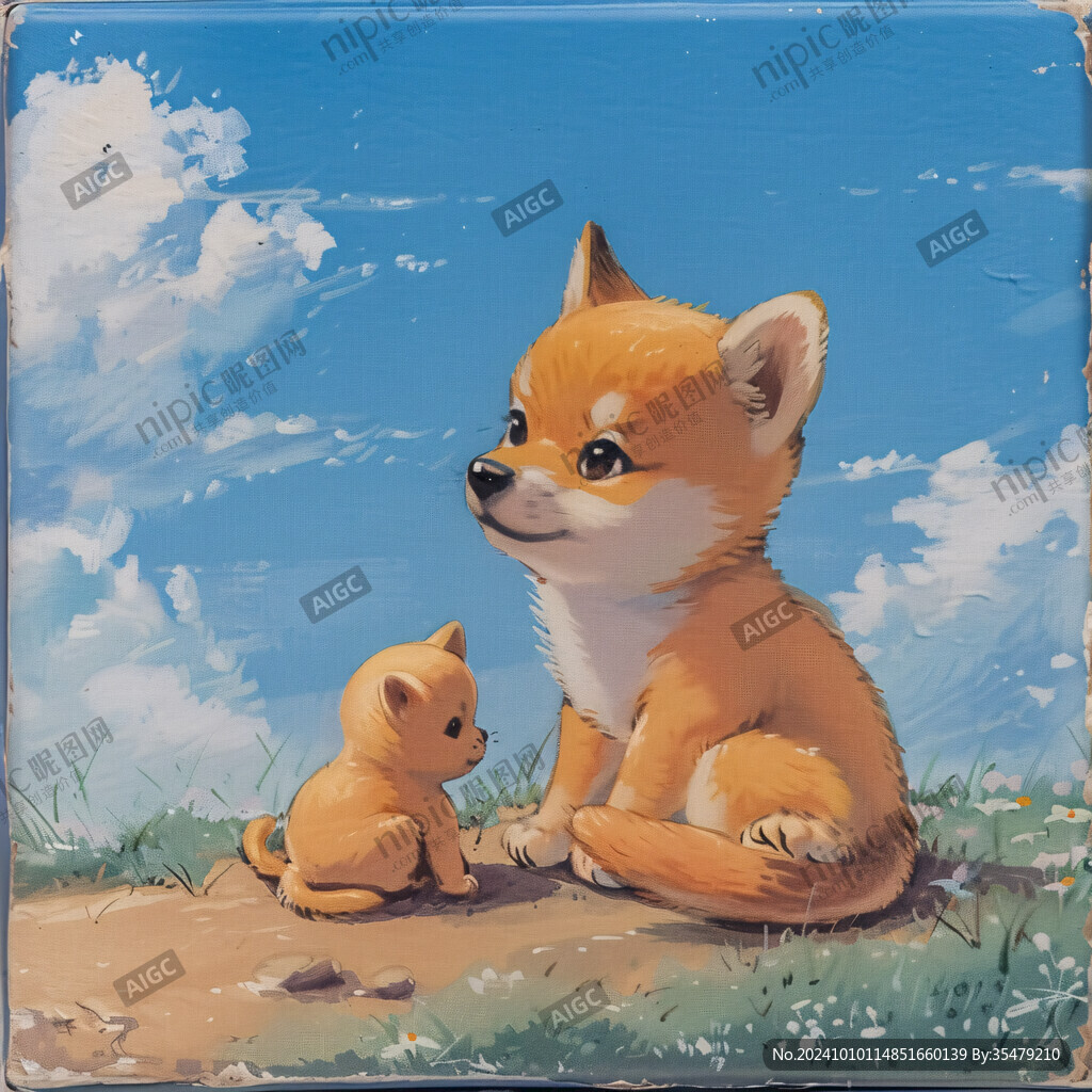 卡通柴犬鼠標(biāo)墊