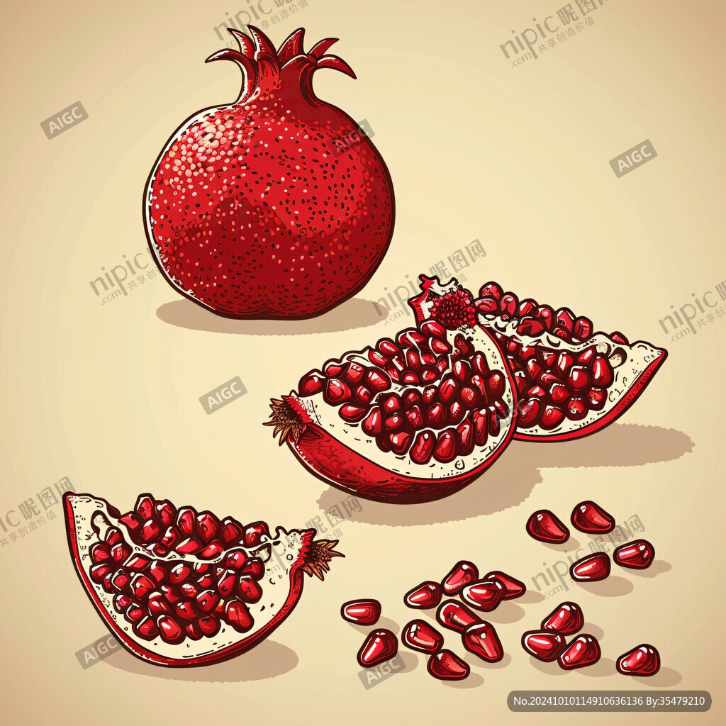 突尼斯石榴插畫