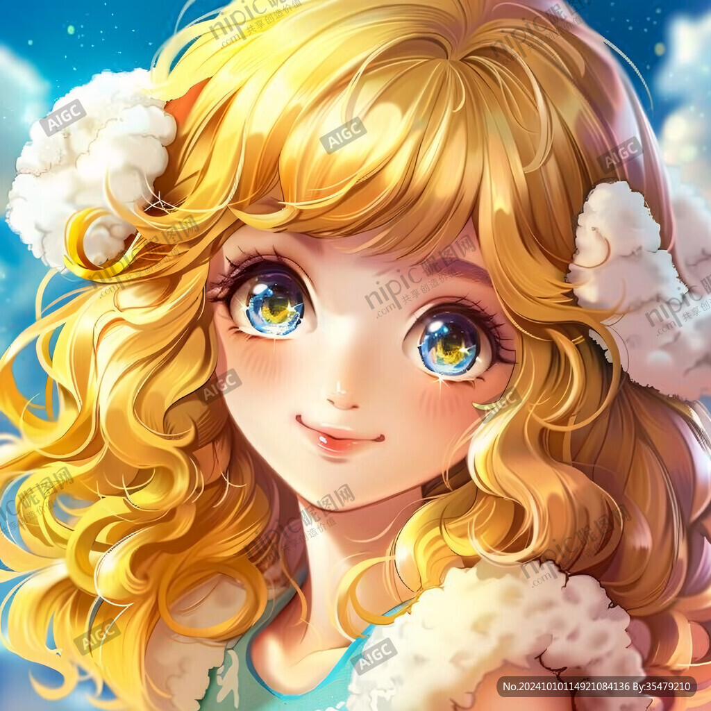 甜美夢幻q版女孩插畫