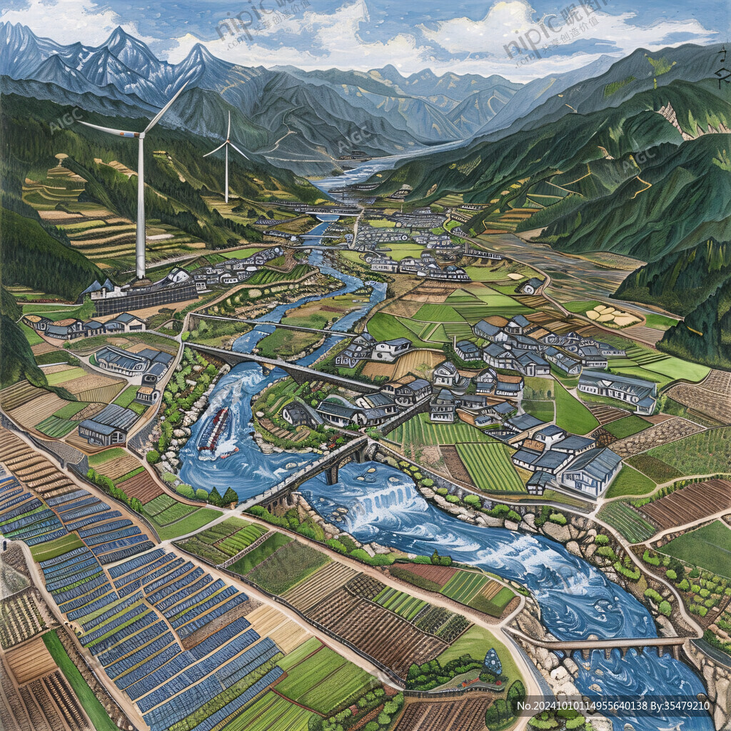溪洛渡電站插畫