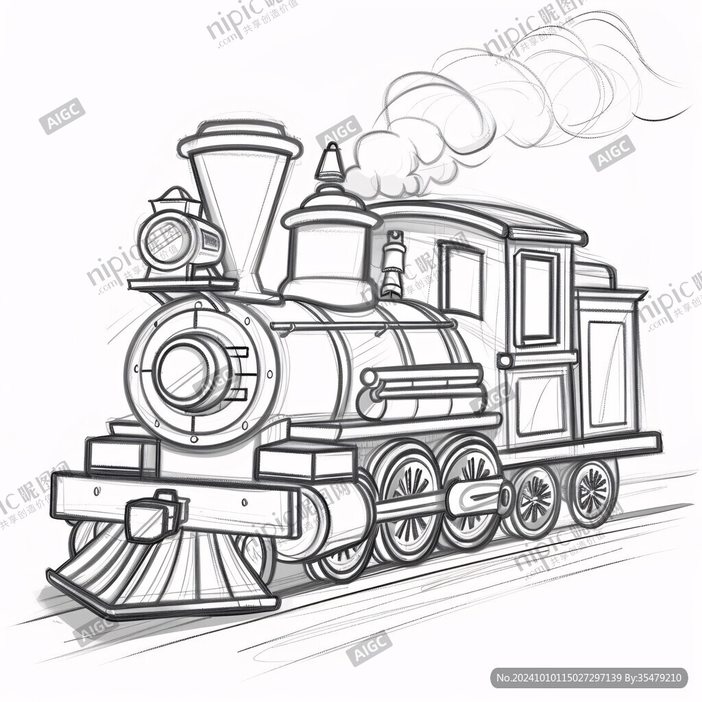 蒸汽機車插畫