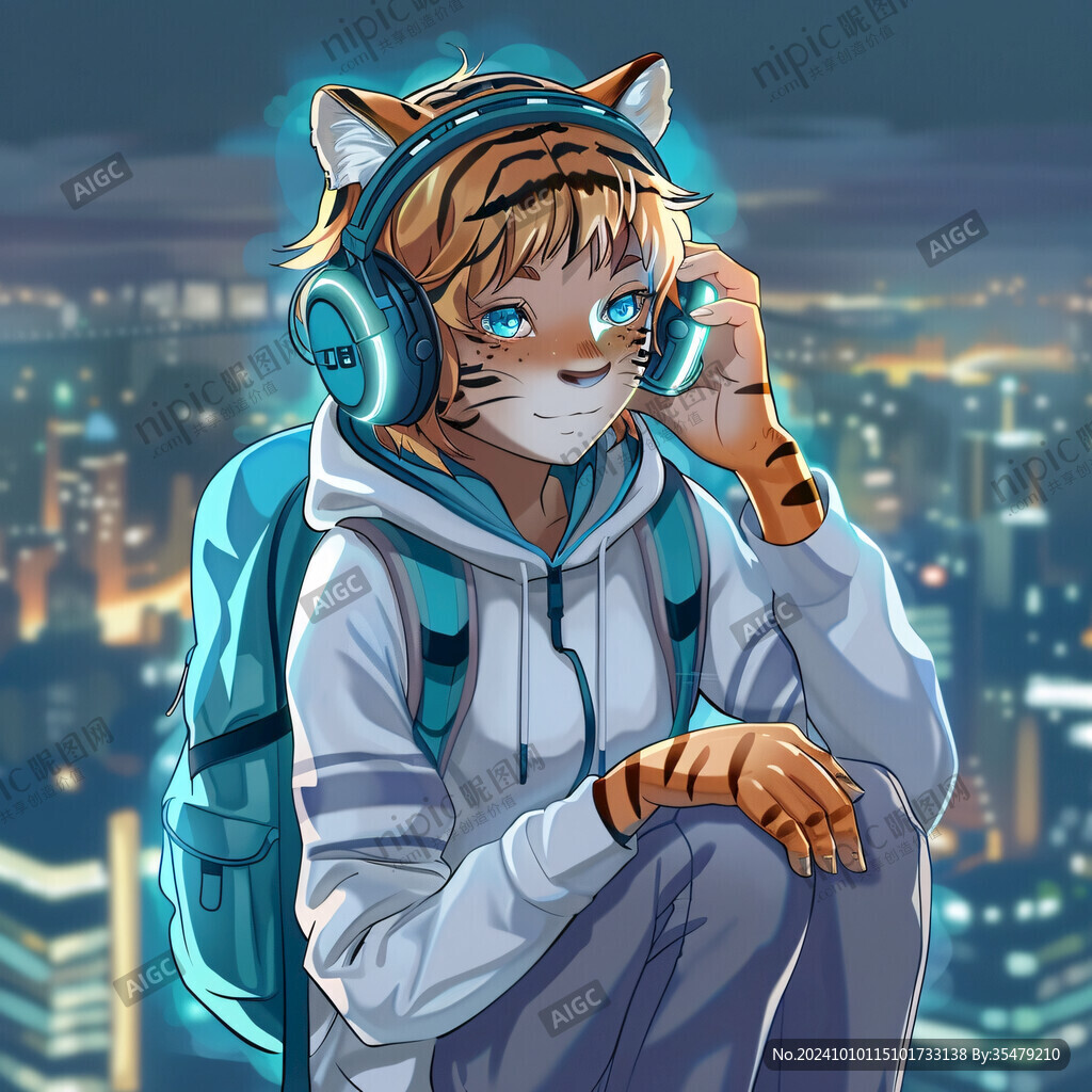貓頭人身插畫