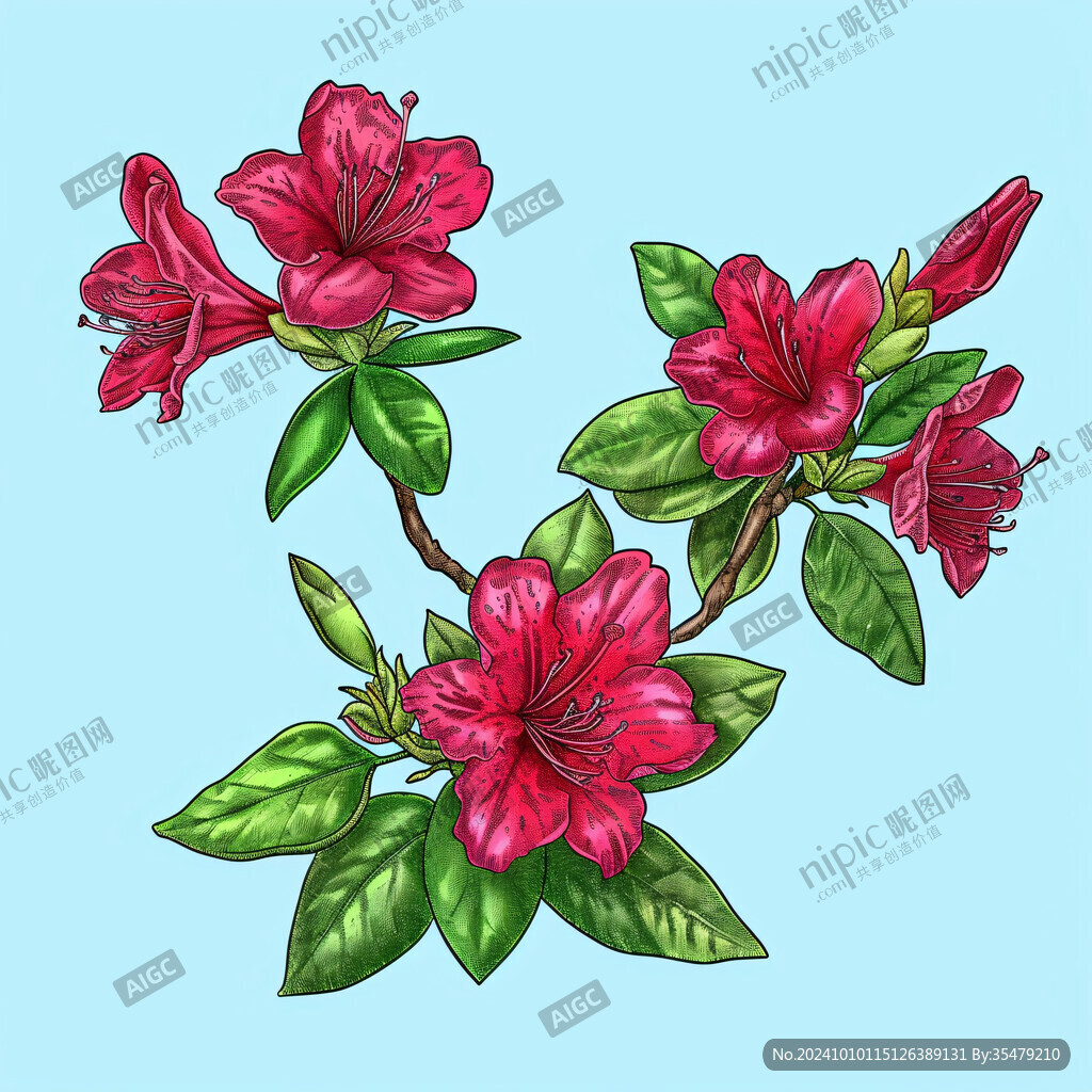 手繪杜鵑花