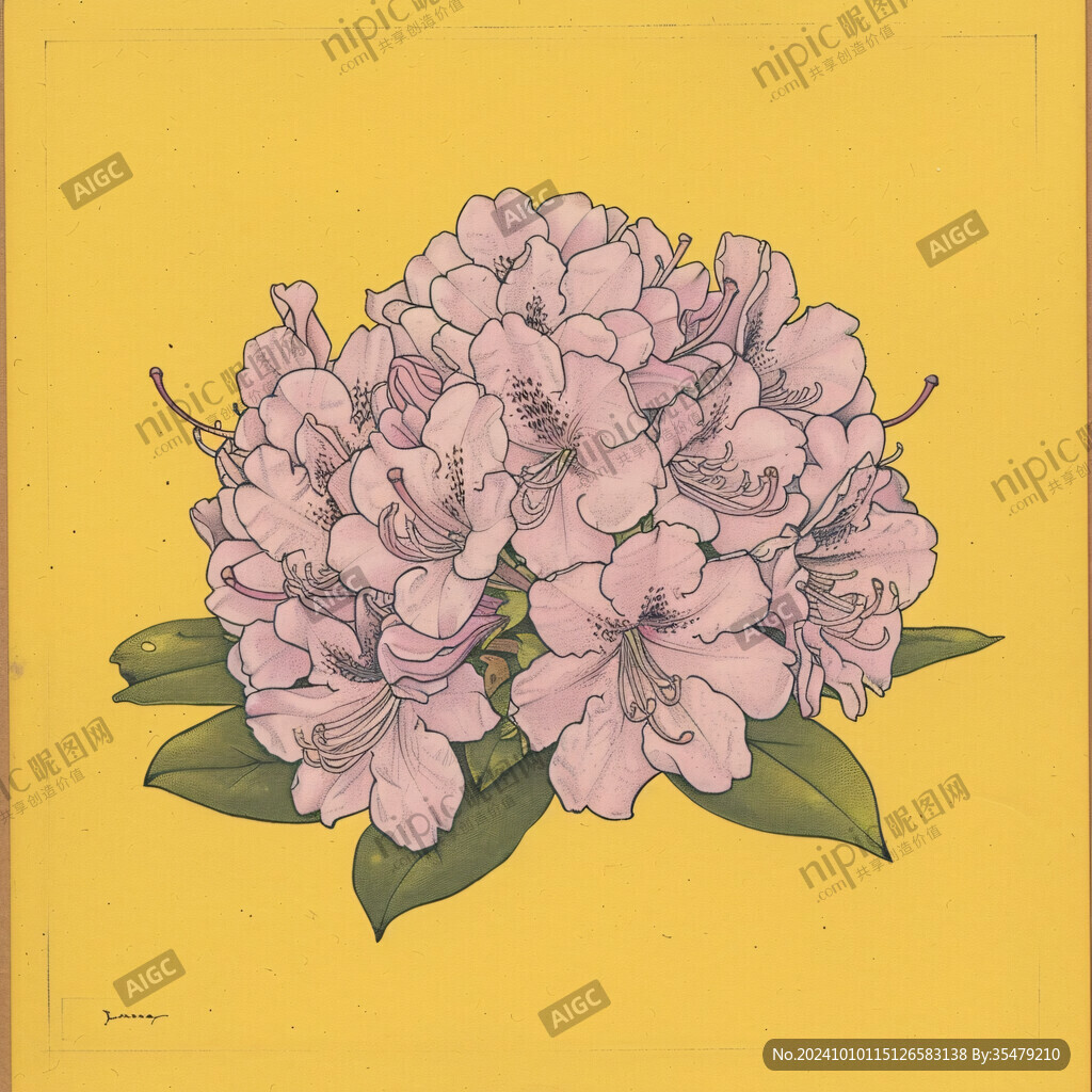 手繪國潮丁香花
