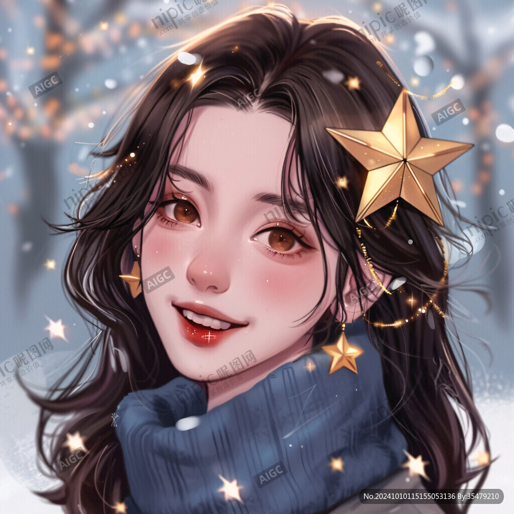 少女頭像插畫