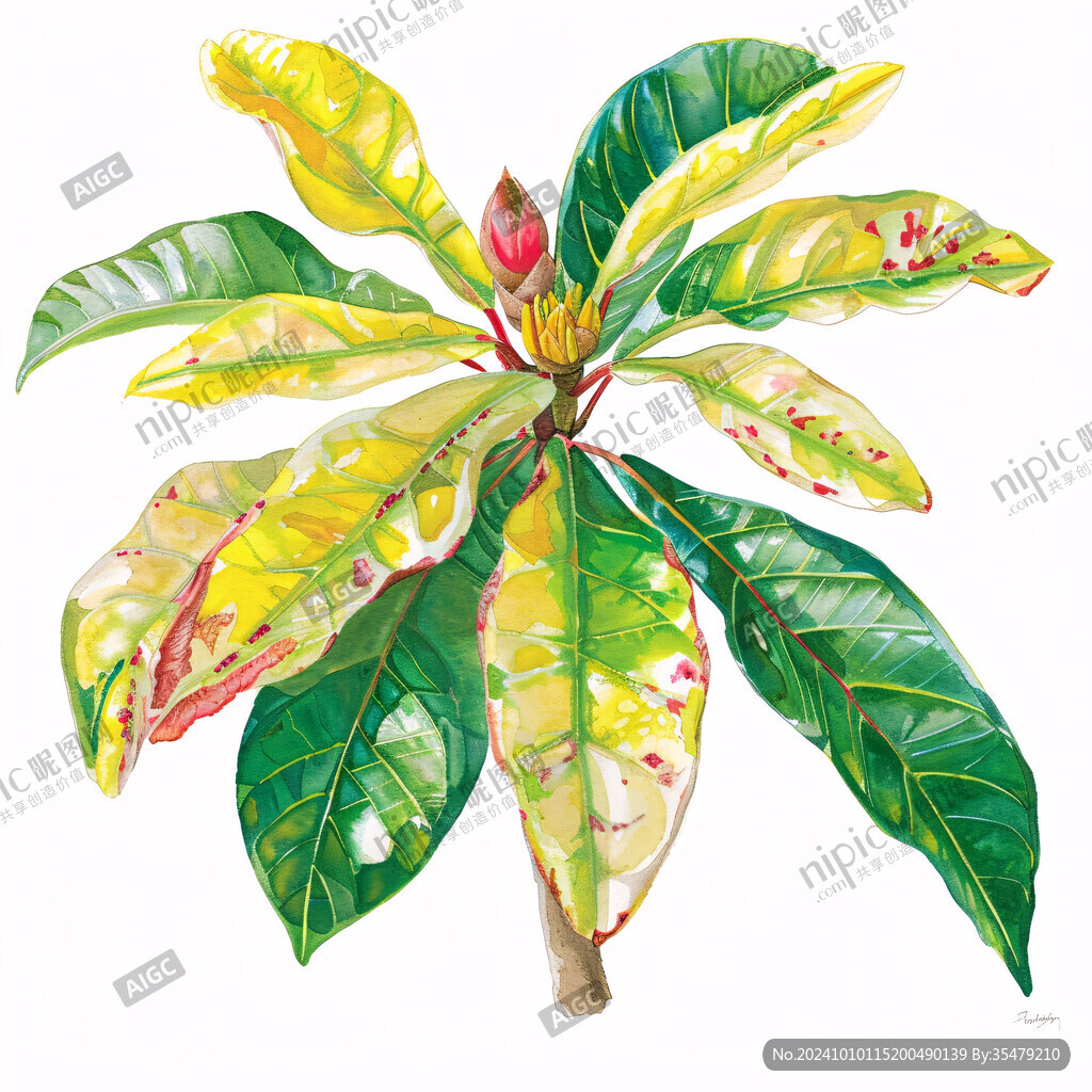 巴豆植物插畫