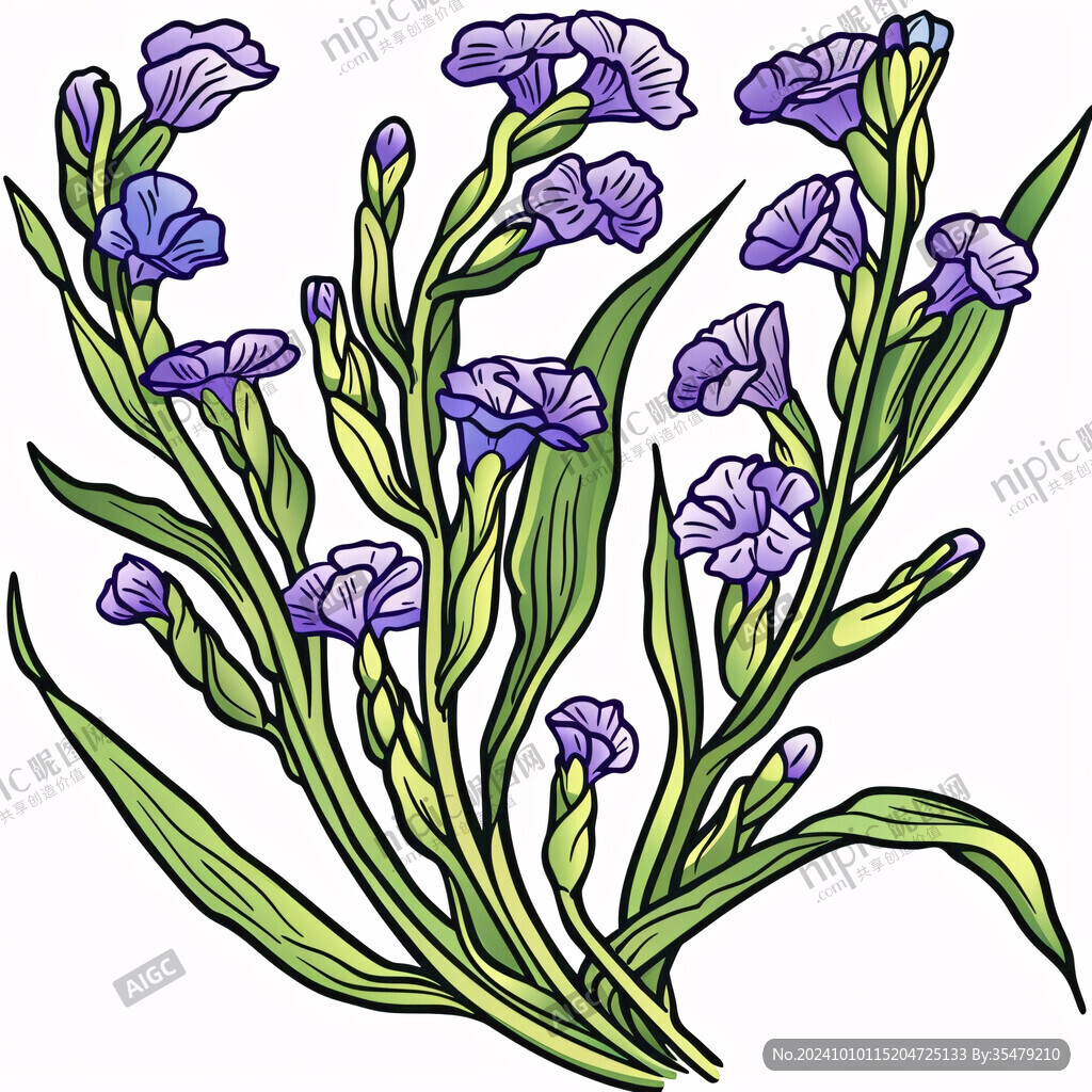藍鈴花手繪花朵