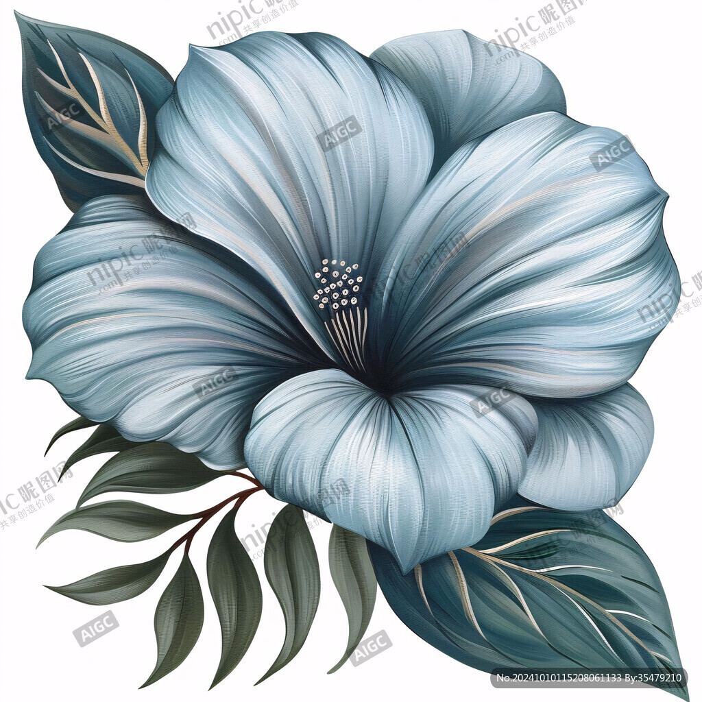 藍(lán)色花朵插畫