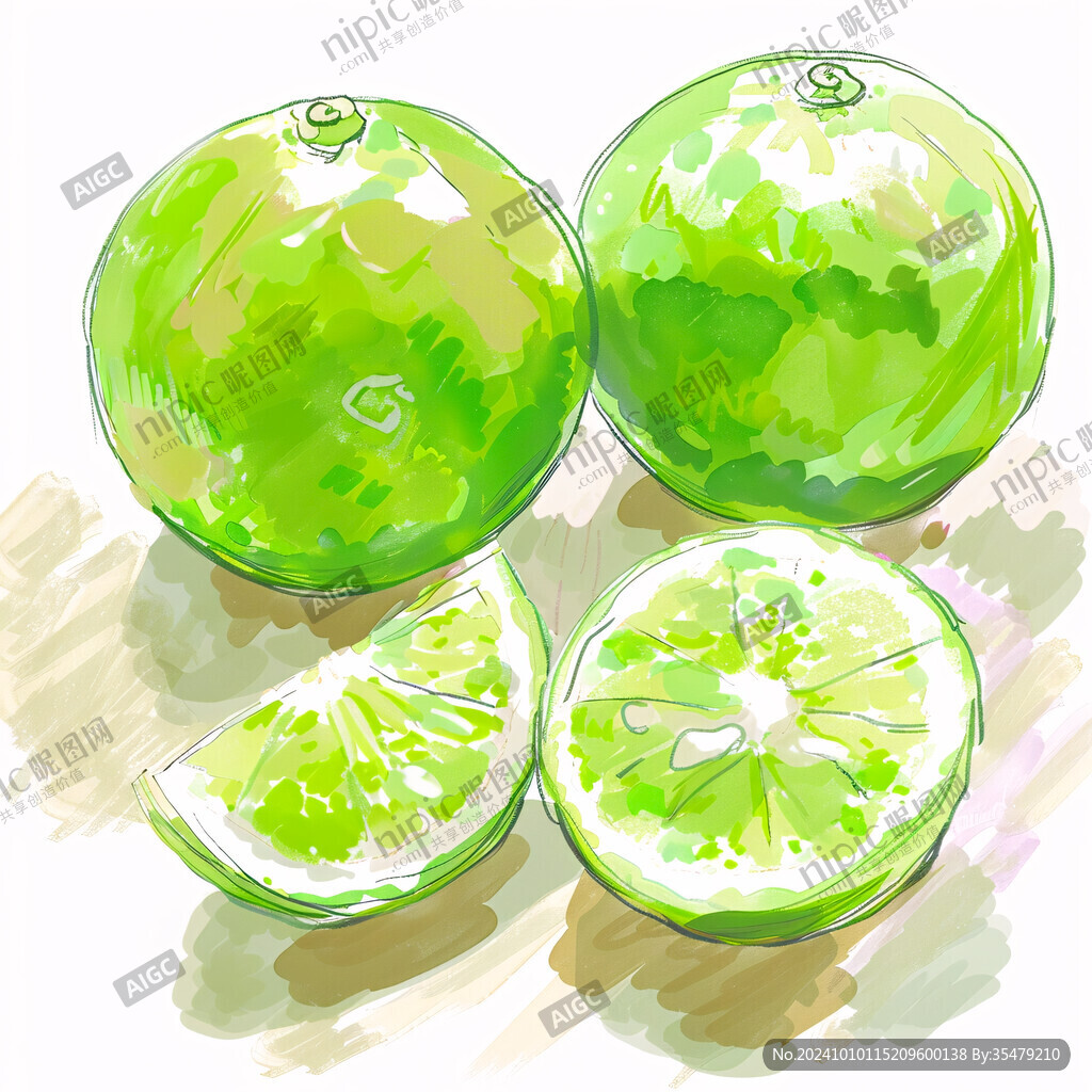 綠寶石李子插畫