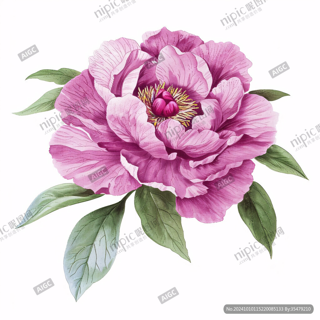 手繪芍藥花
