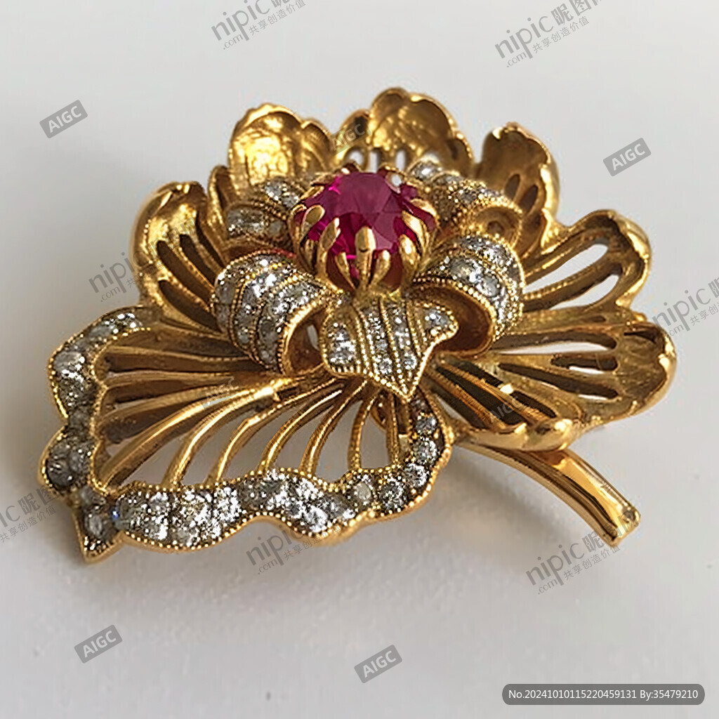 金鑲紅石領(lǐng)針
