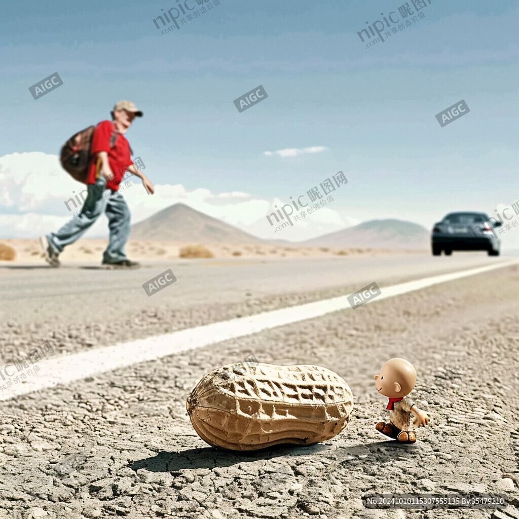公路上推著小孩子