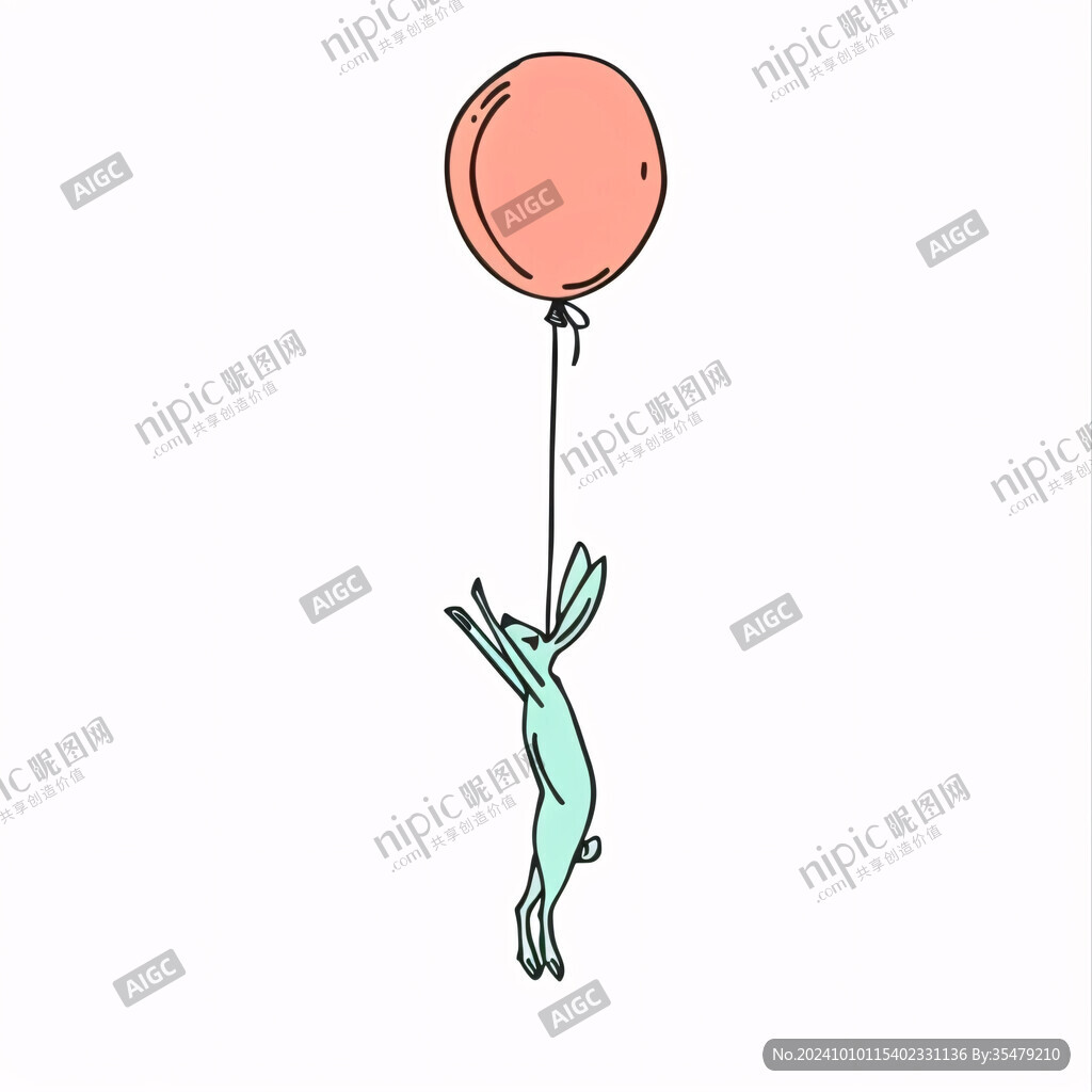 拿氣球的美人魚插畫