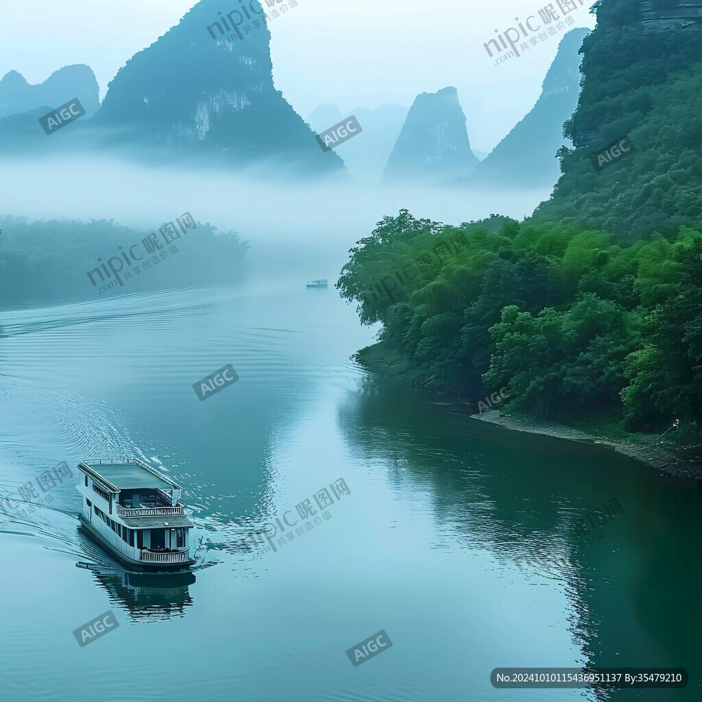 漓江煙霧圖