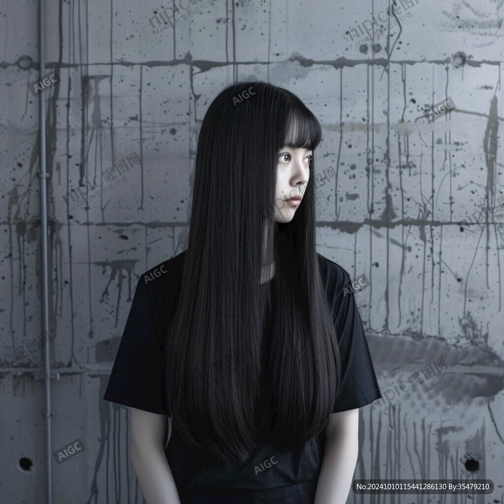 黑頭發(fā)的女性的頭發(fā)