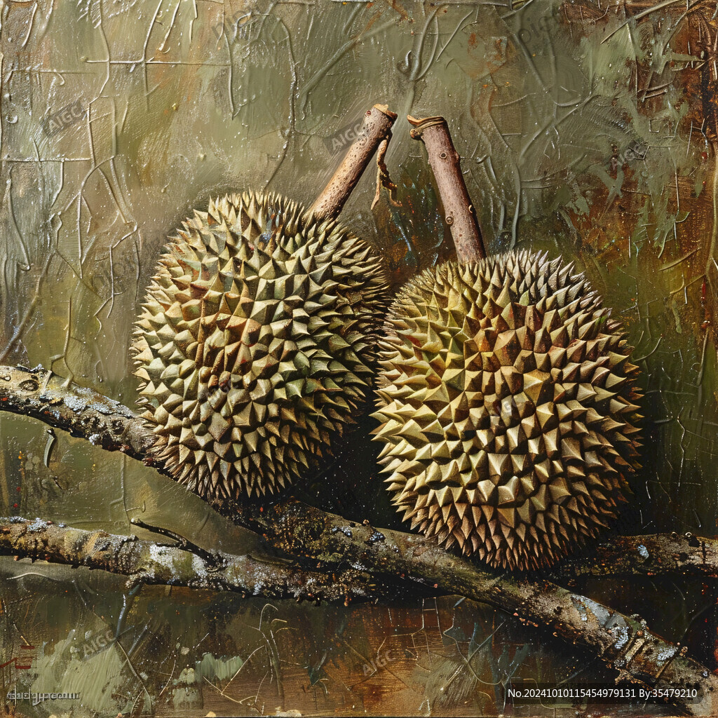 金枕榴蓮插畫