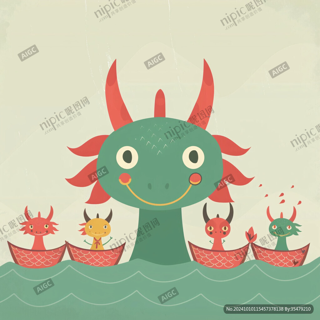 端午節(jié)插畫龍舟插畫