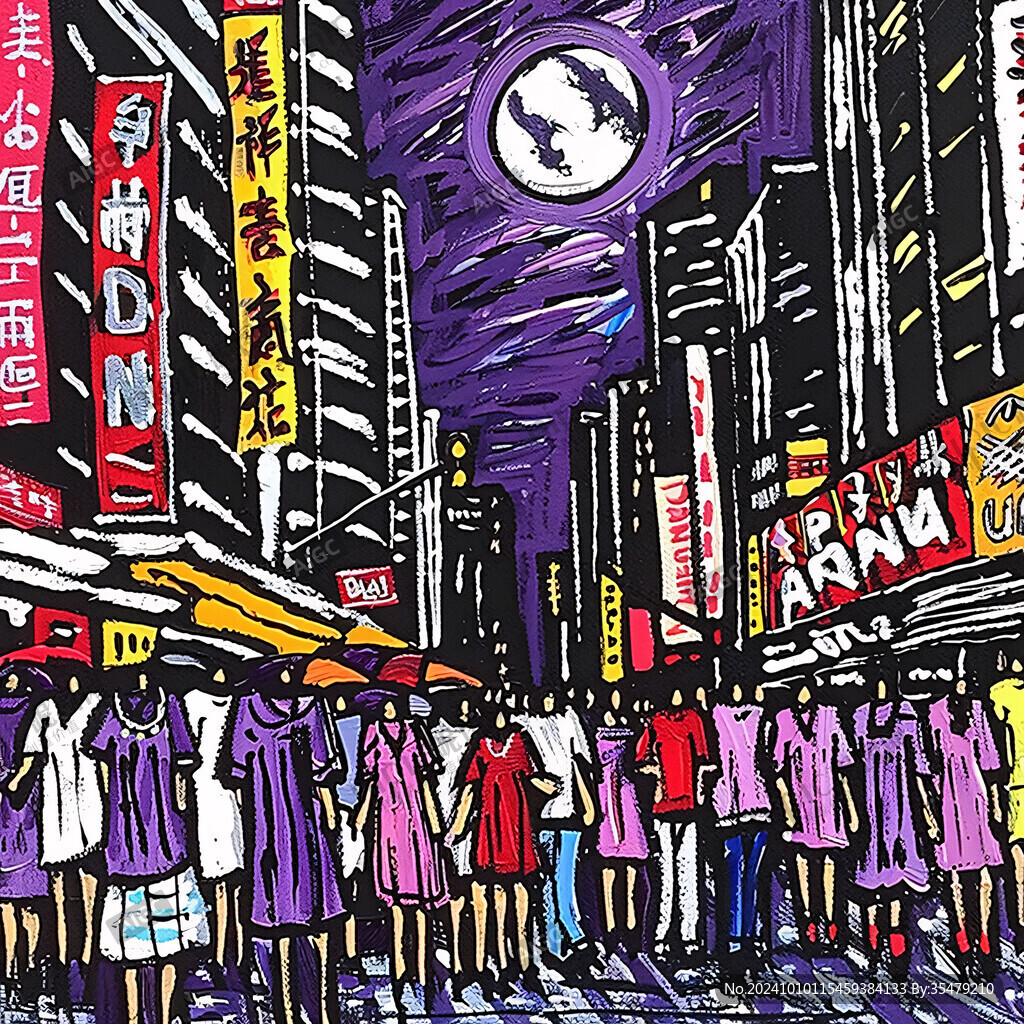 時代廣場城市插畫素材