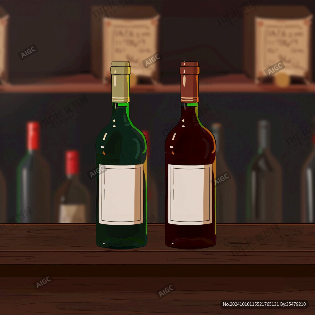 酒瓶插畫