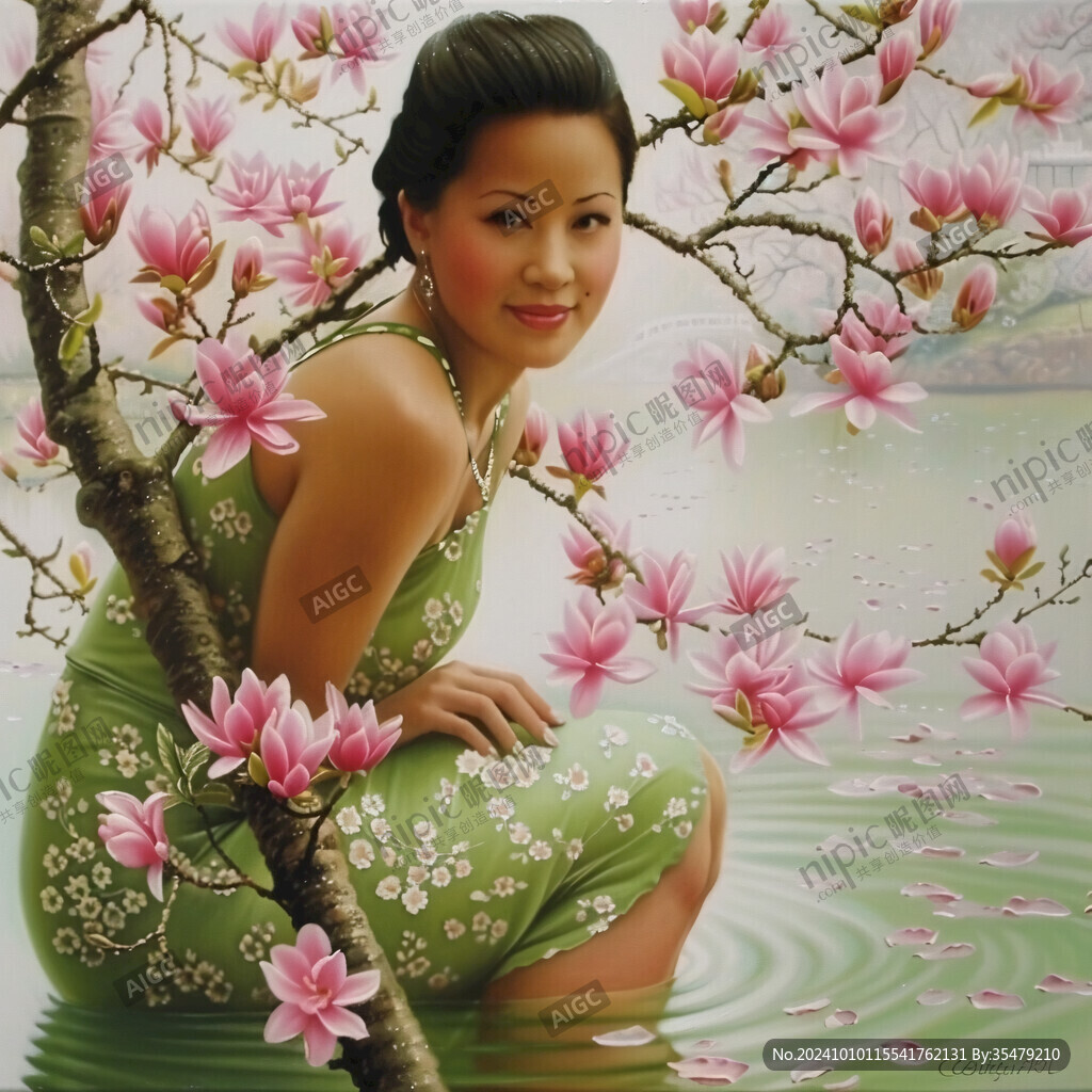 江南美女油畫