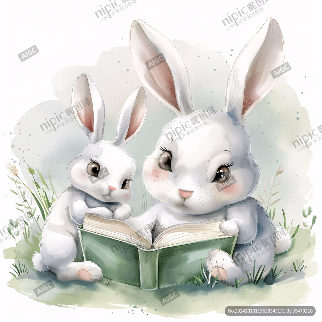 卡通兔子兒童插畫繪本