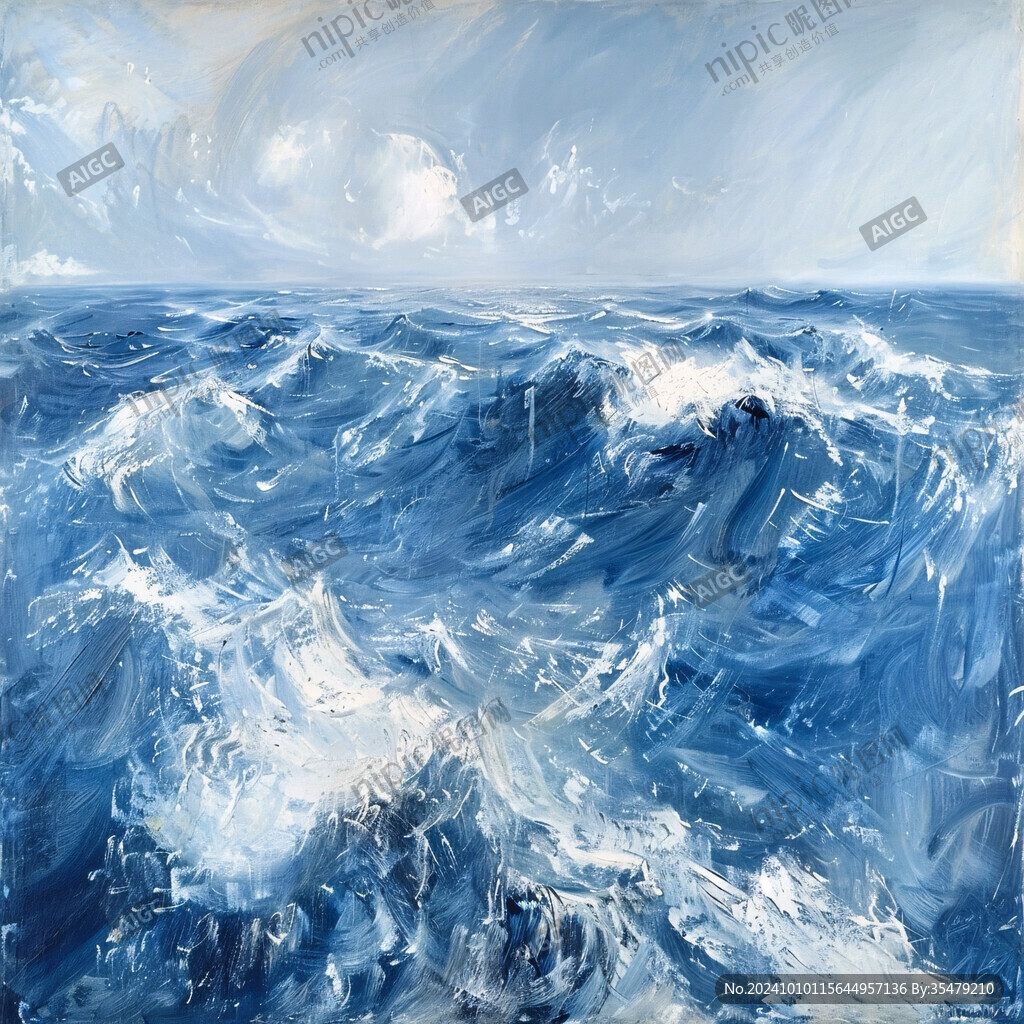 海浪美術繪畫
