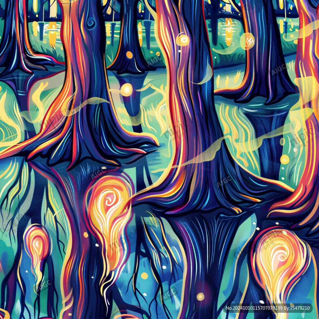 夢(mèng)幻繽紛森林背景墻