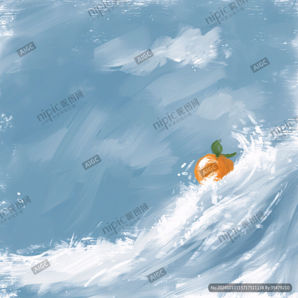 凍柿子雪花冰插畫(huà)