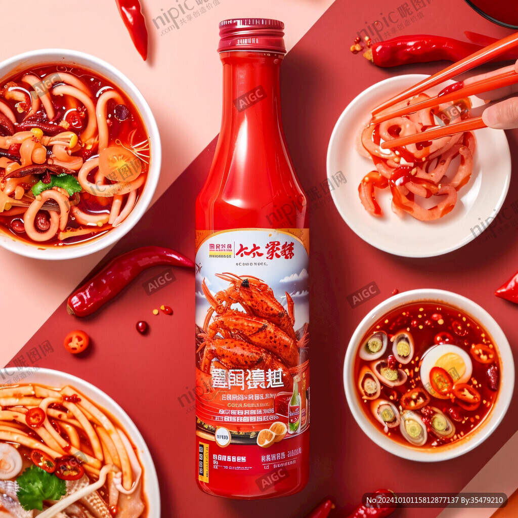 辣味食品包裝插畫