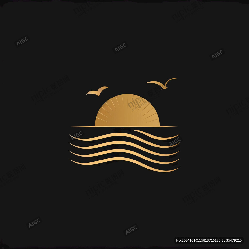 海上日出標(biāo)志logo