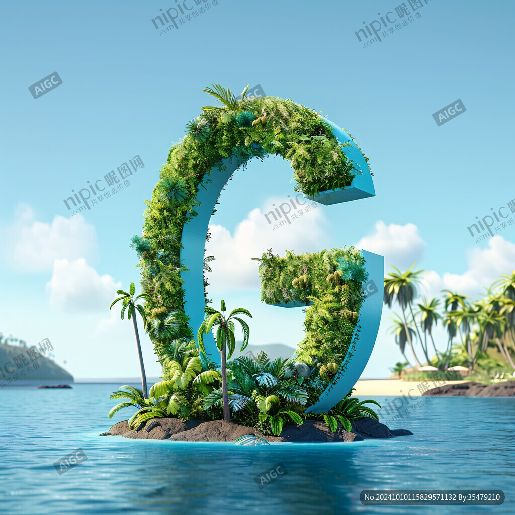 海邊字母雕塑