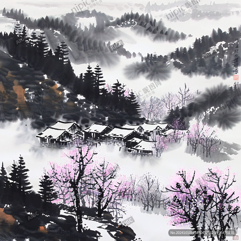 山村水墨畫