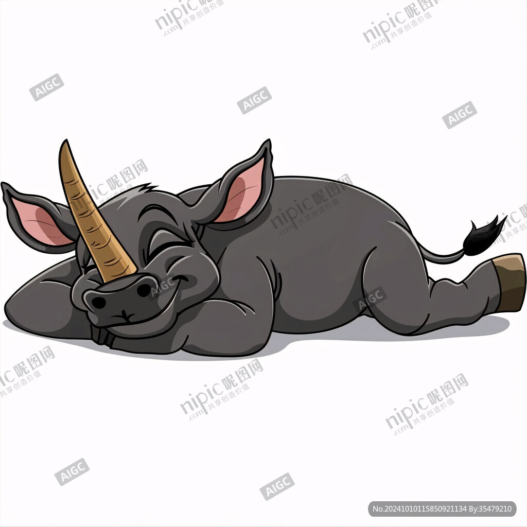 卡通犀牛插畫