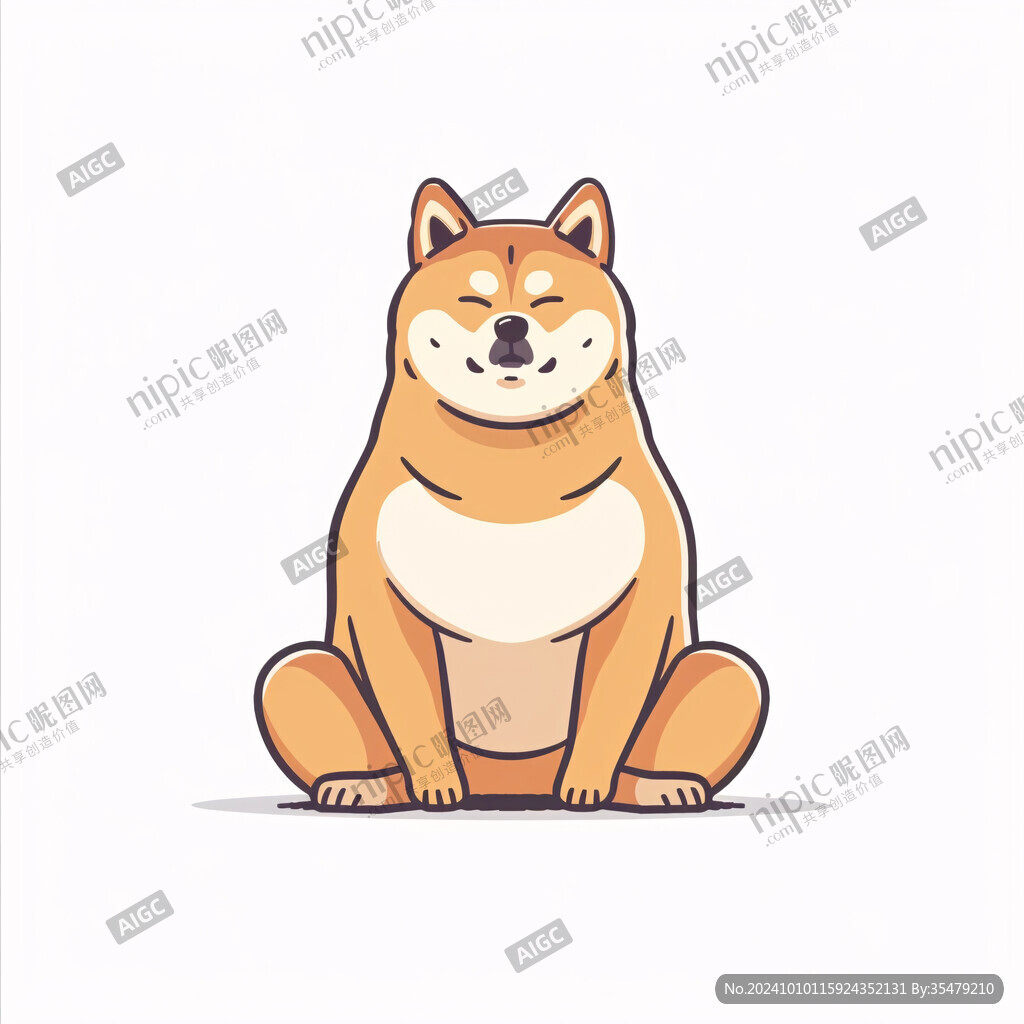 卡通手繪柴犬