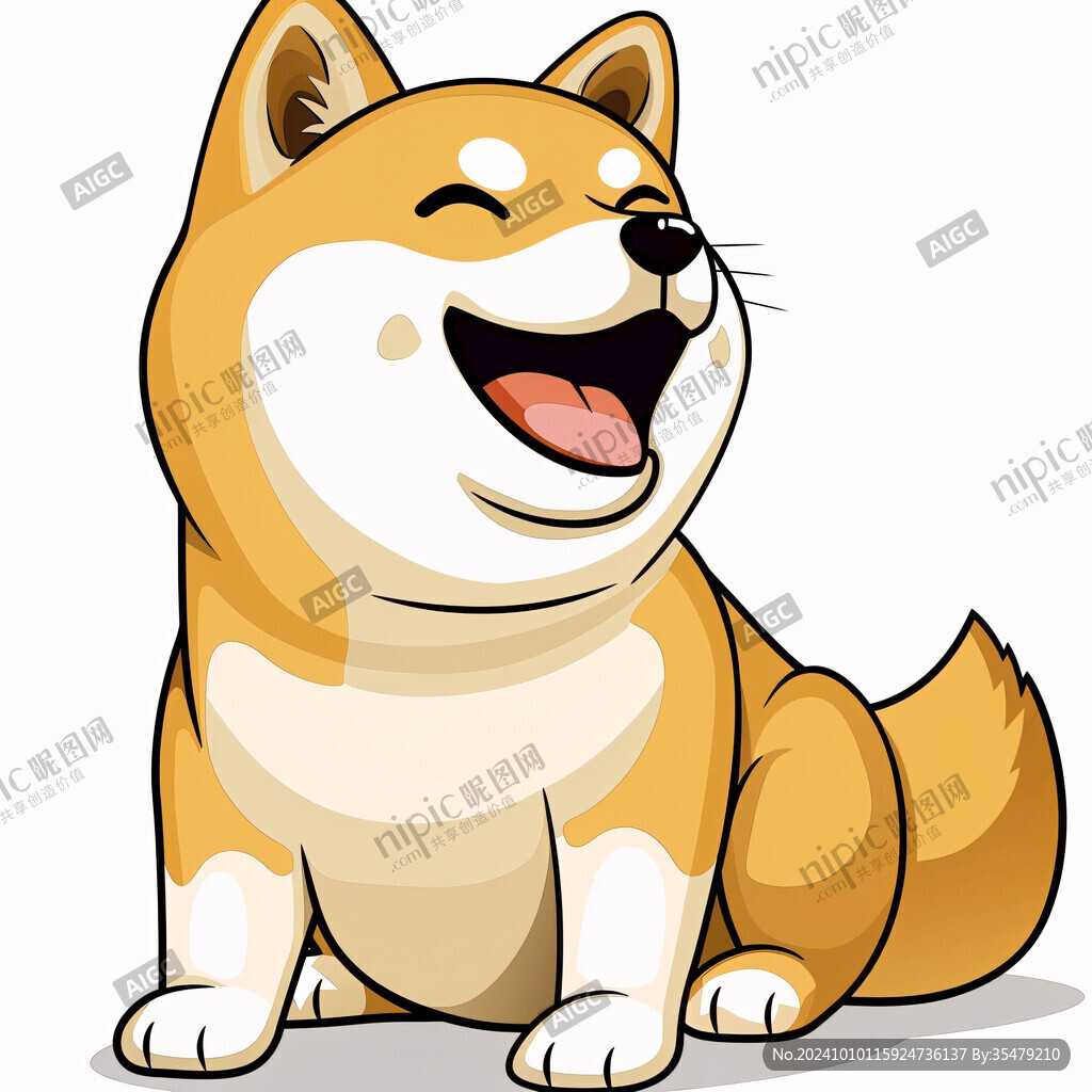 卡通手繪柴犬