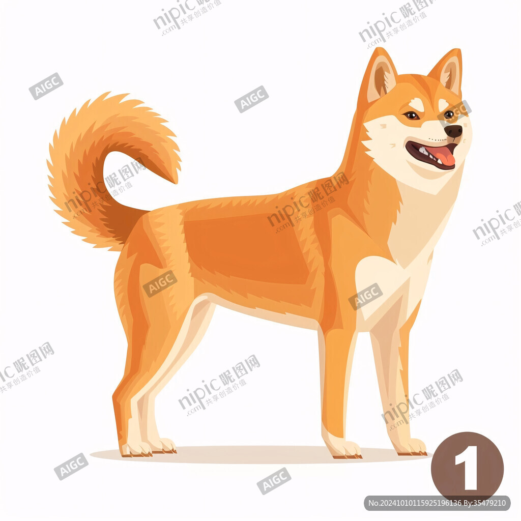 卡通手繪柴犬