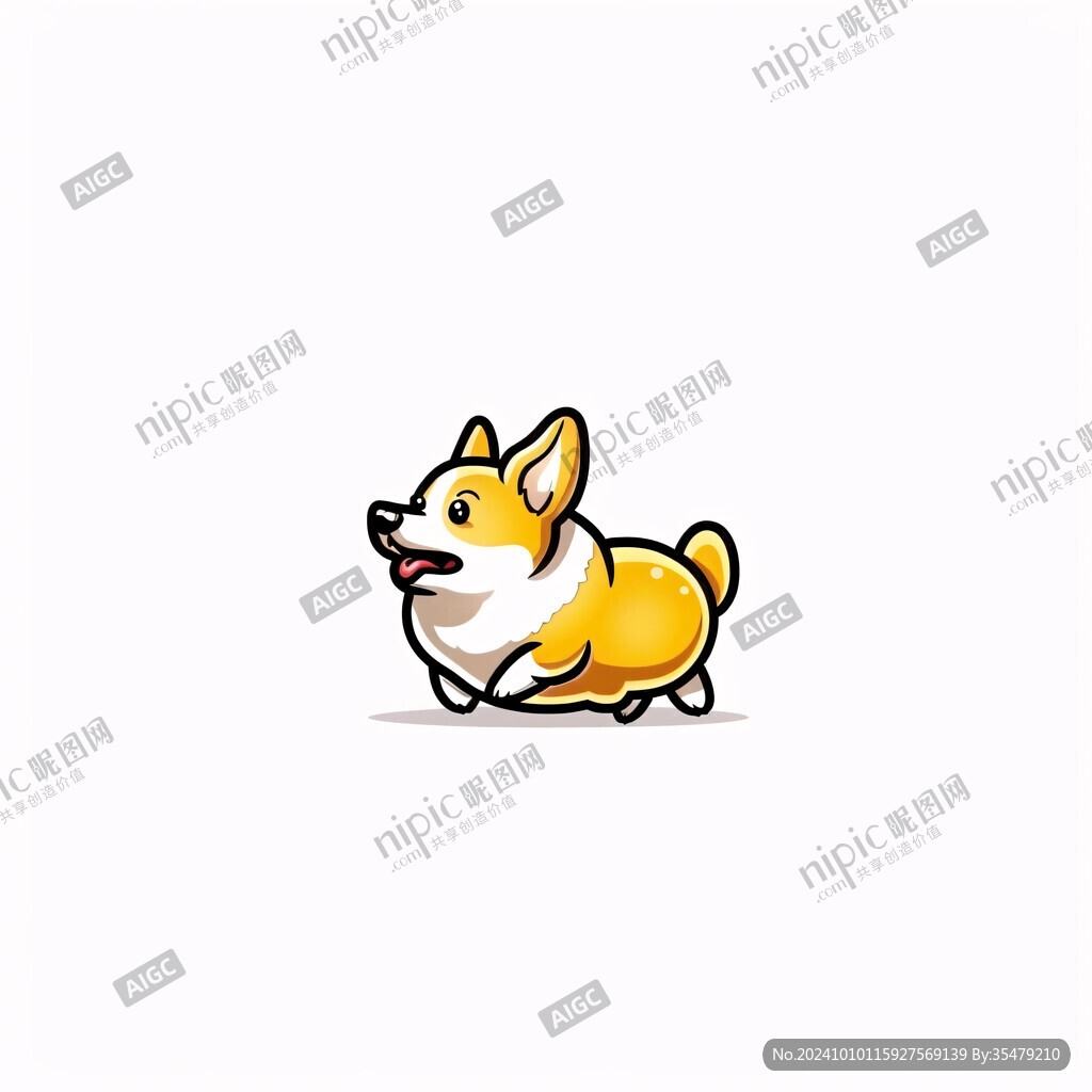 卡通柯基小狗logo