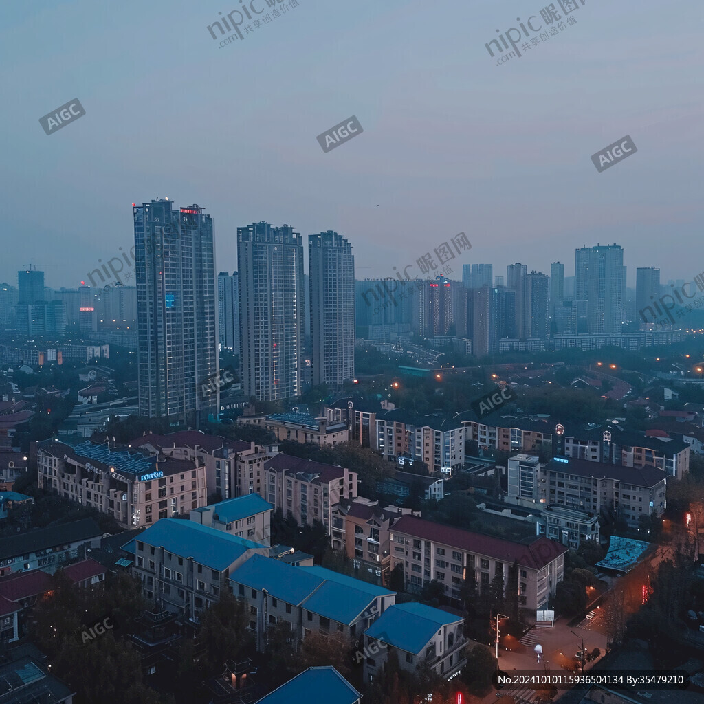 建筑清晨航拍