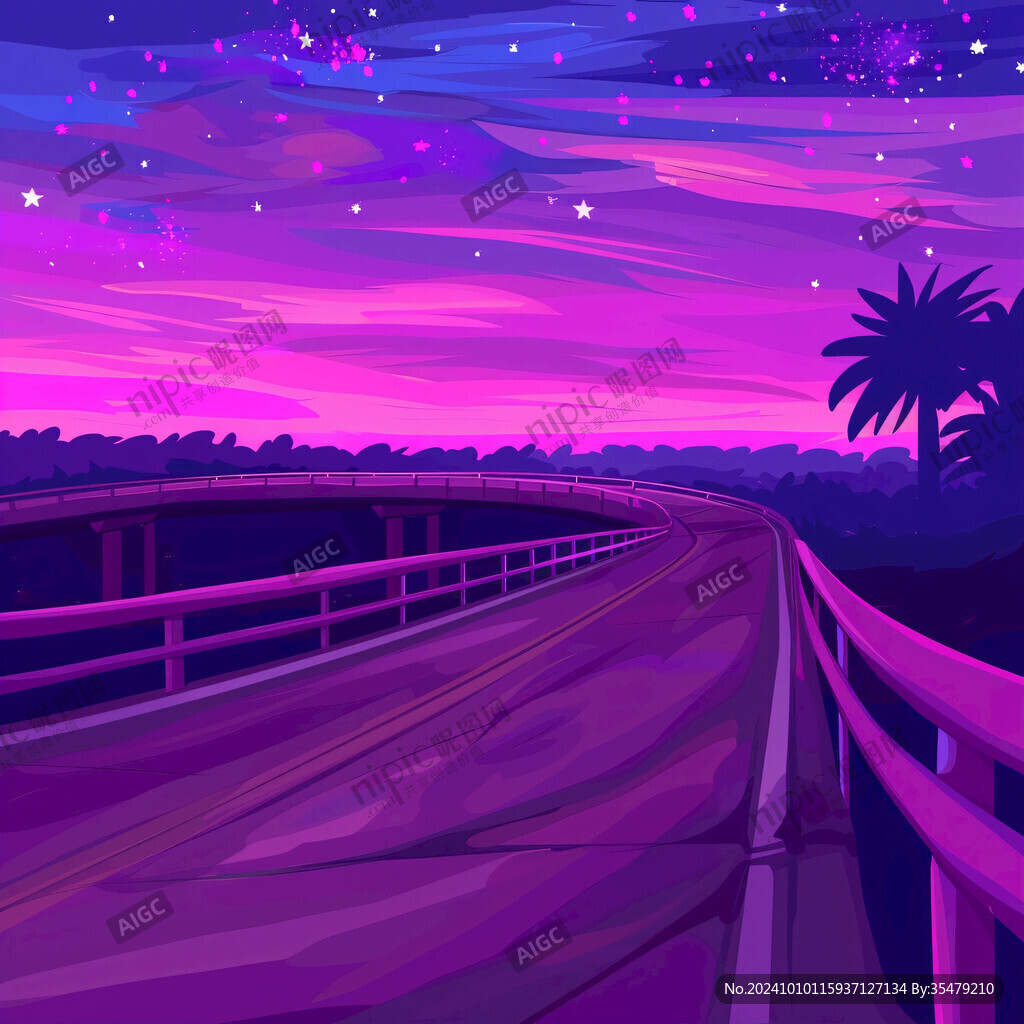 高架橋黃昏暮色風(fēng)景