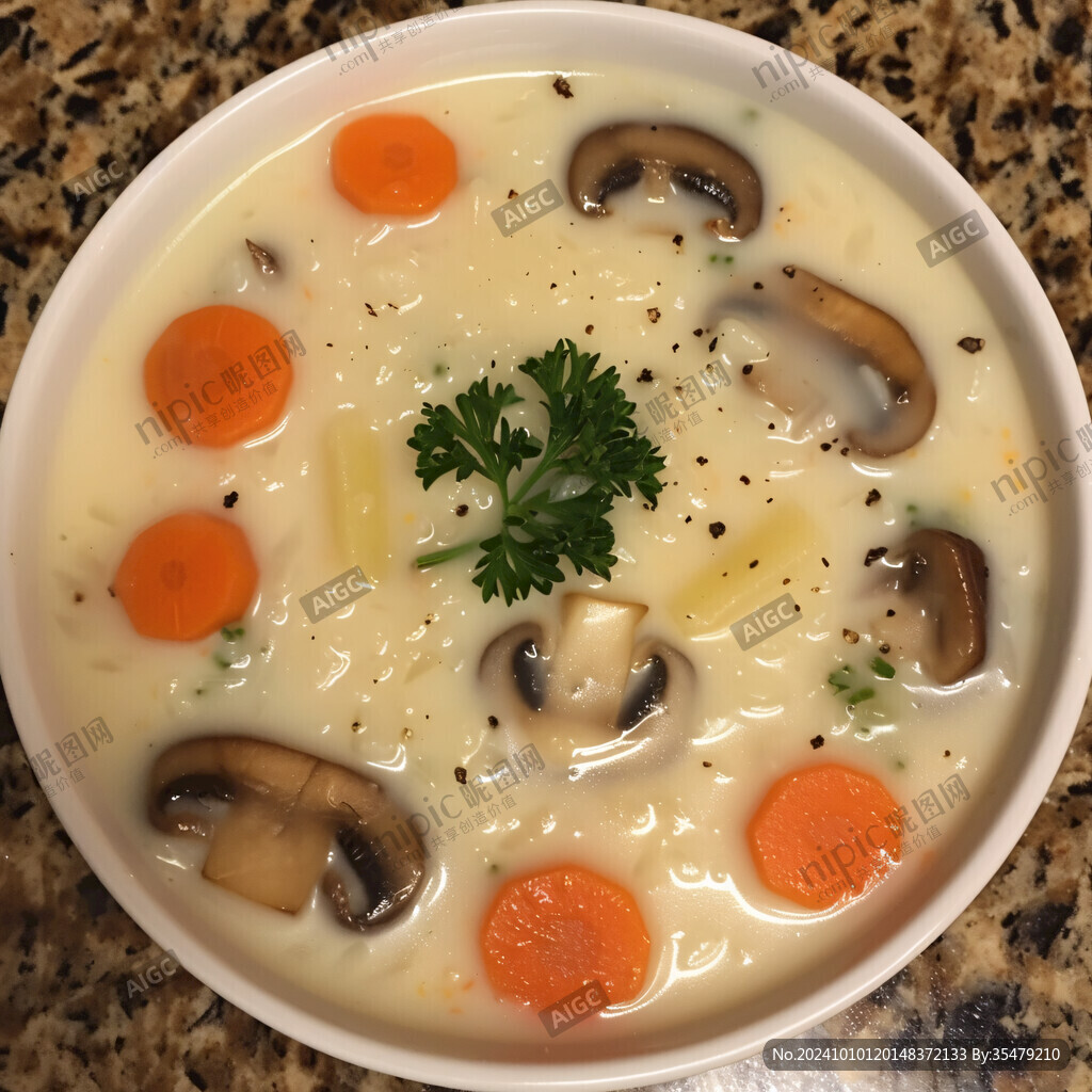 奶油蘑菇湯煮遼參