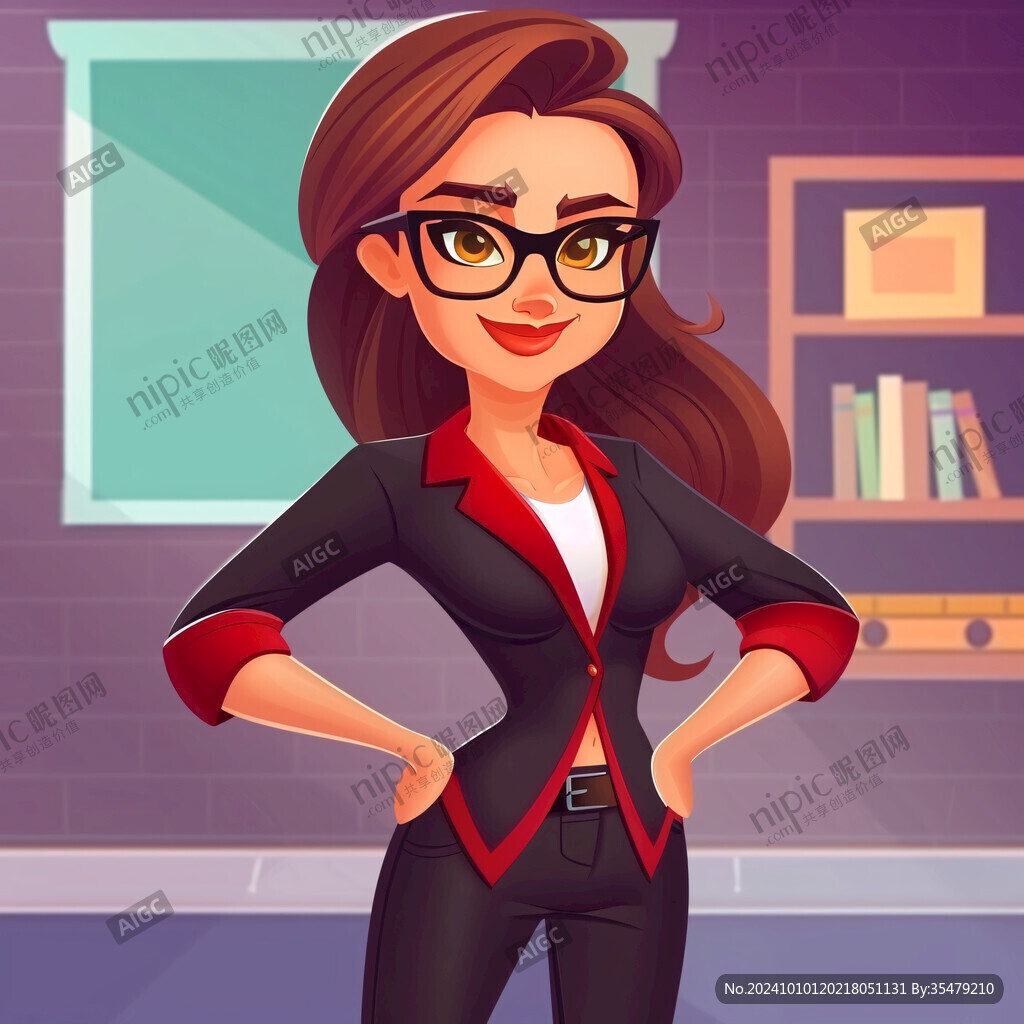 女講師教師插畫