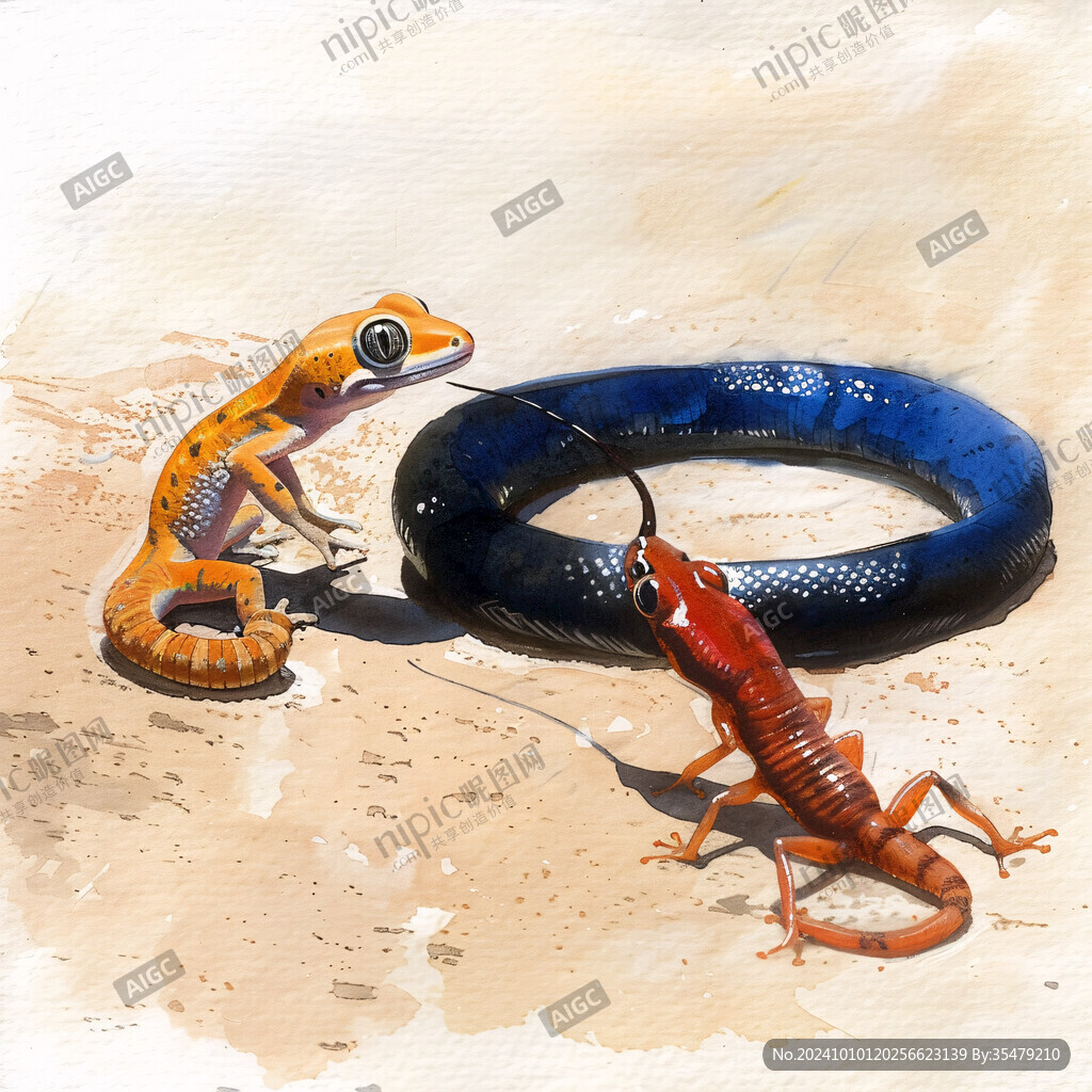 爬行動物油畫