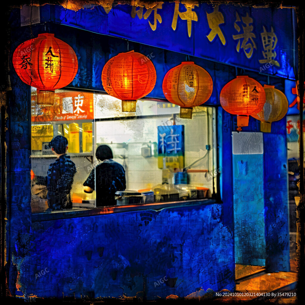 小吃美食店窗口
